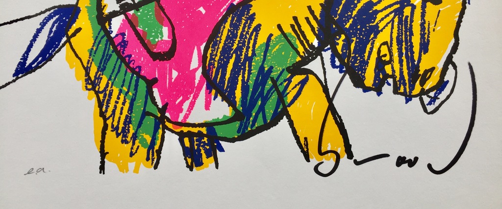 Herman Brood - Originele Handgesigneerde Zeefdruk: "Man op Paard" kopen? Bied vanaf 1!