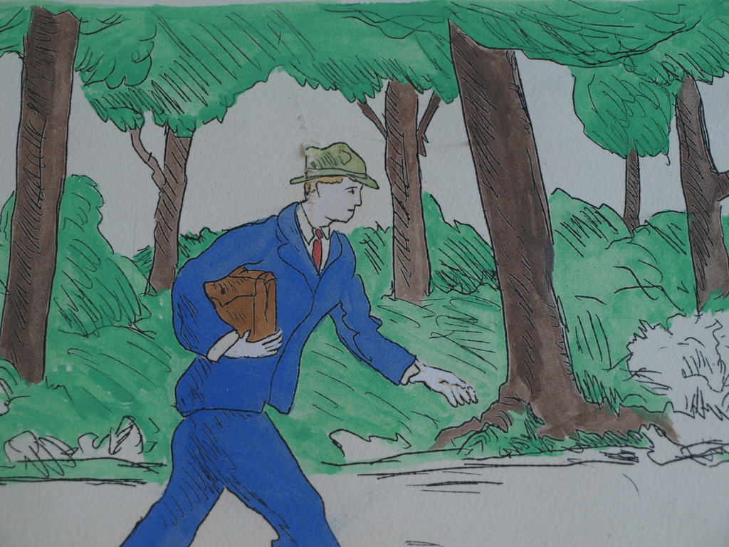 Pieter Holstein : Ingekleurde ets – Wat doet vader? – ingelijst – ca 1975 kopen? Bied vanaf 1!