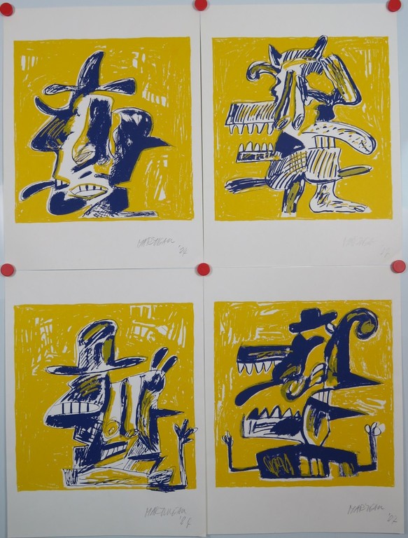 Anton Martineau: Zeefdruk (4x), Eksklusief voor Brahmka verkocht voor € 70!