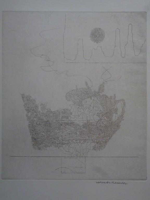 Wout van Heusden - ets - Abstract verkocht voor € 35!