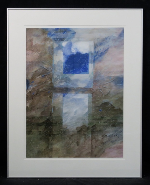 Hetty Goverts: Gemengde techniek op papier, Weerwarrels - Ingelijst verkocht voor € 60!