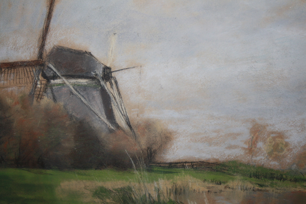 PP SCHIEDGES 1860-1922 - MOLEN in HAAGS LANDSCHAP verkocht voor € 90!