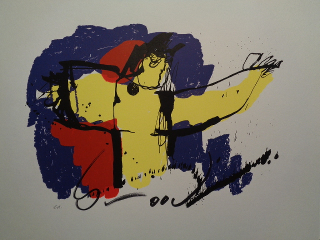 HERMAN BROOD, Gelimiteerde en HANDGESIGNEERDE Zeefdruk Brasil God kopen? Bied vanaf 89!