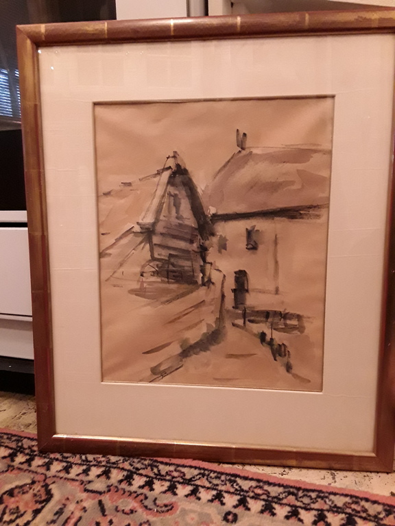 Wim Bosma tekening/aquarel.landschap kopen? Bied vanaf 30!