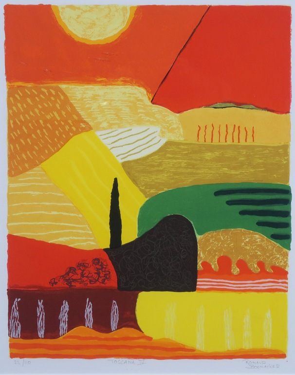 Ronald Boonacker: Zeefdruk, Toscana IV - Ingelijst kopen? Bied vanaf 40!