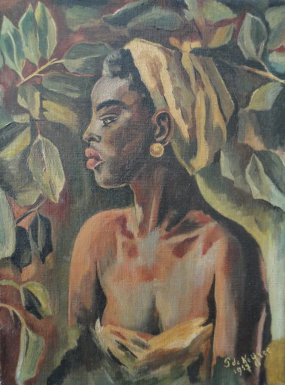 Hollandse school - olieverf op doek - Portret van een schaars geklede dame kopen? Bied vanaf 1!