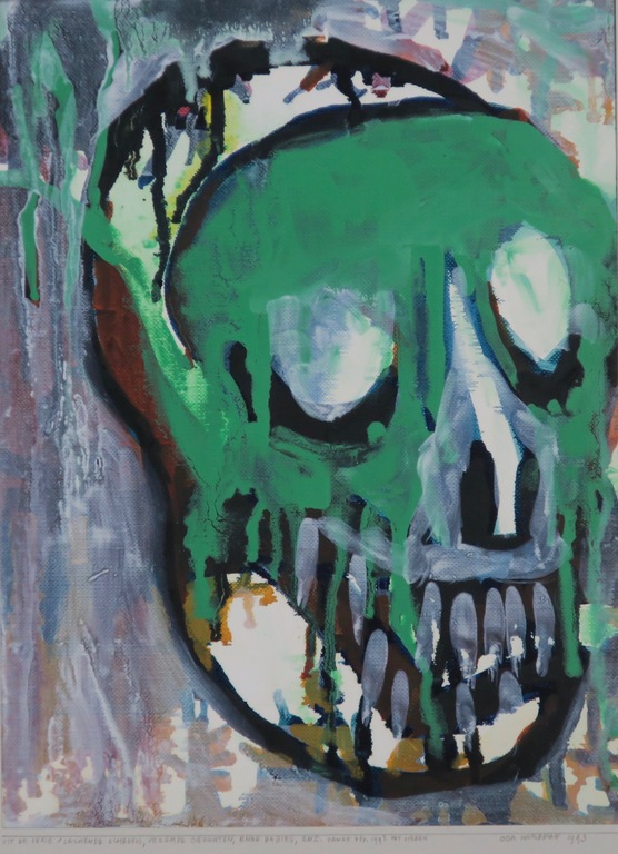 Oda Harleman: Olieverf op papier, Uit de serie lachende schedels 2 kopen? Bied vanaf 1!