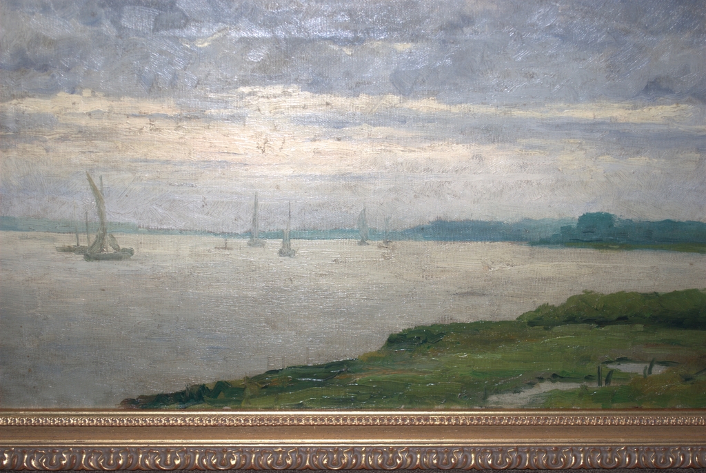 Onbekend olieverfschilderij, zeilbootjes op het water, ca. 1890 kopen? Bied vanaf 1!