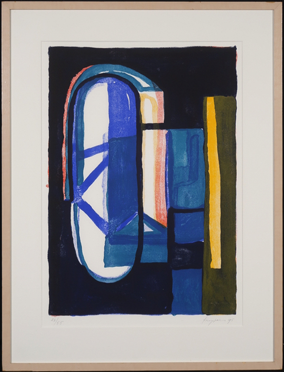 Theo Kuijpers: Zeefdruk, Zonder titel - Ingelijst verkocht voor € 70!