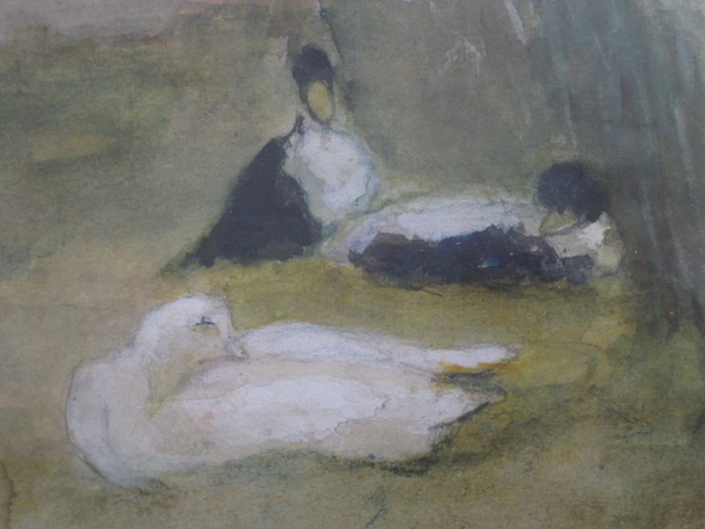 Nabloei Haagse School Pastel "eenden" van Geo Poggenbeek 1853-1903 kopen? Bied vanaf 1!