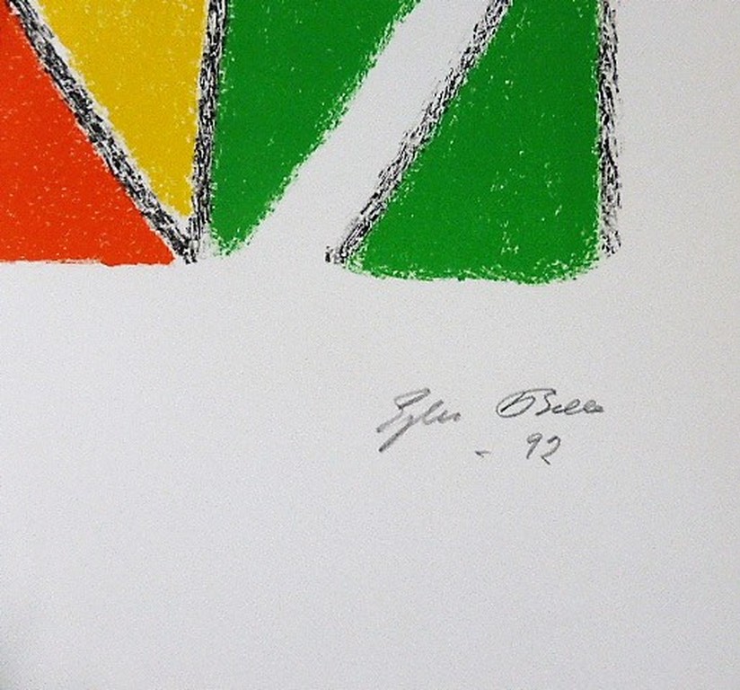 Ejler Bille Litho  gesigneerd en gedateerd 1992 Deens cobra-lid kopen? Bied vanaf 275!