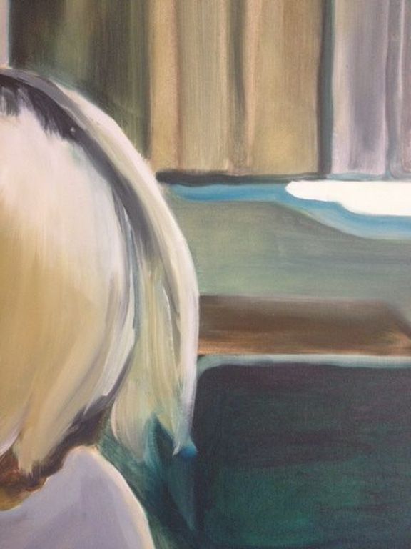 Chantal Spit, uniek werk, blonde man in kamer kopen? Bied vanaf 775!