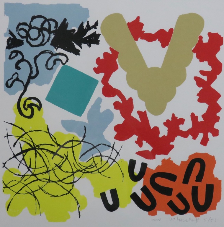 Marianne Haselhoff: Zeefdruk, Zonder titel (V) - Ingelijst kopen? Bied vanaf 1!