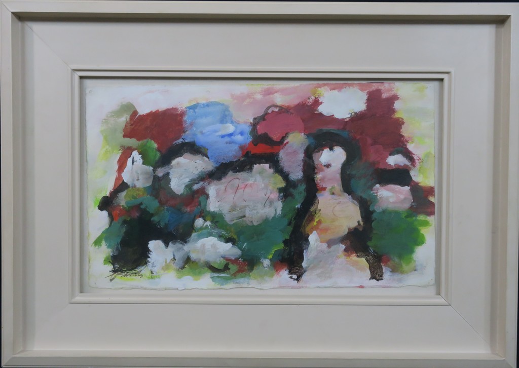 Eugene Brands: Gouache, Vrouw in landschap - Ingelijst kopen? Bied vanaf 950!