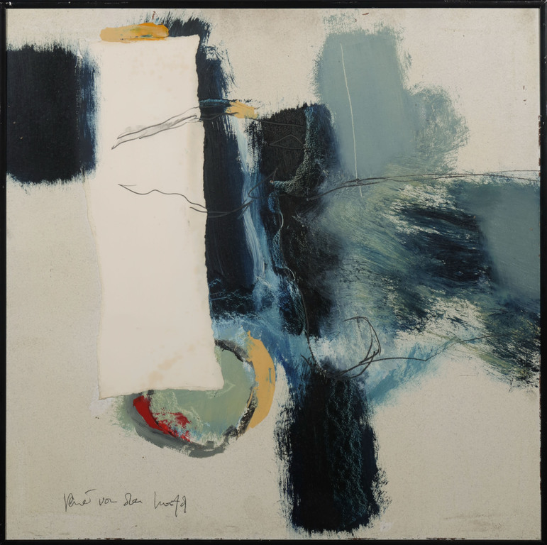 Rene van der Hoofd: Olieverf op board, Z.T. - Ingelijst verkocht voor € 40!