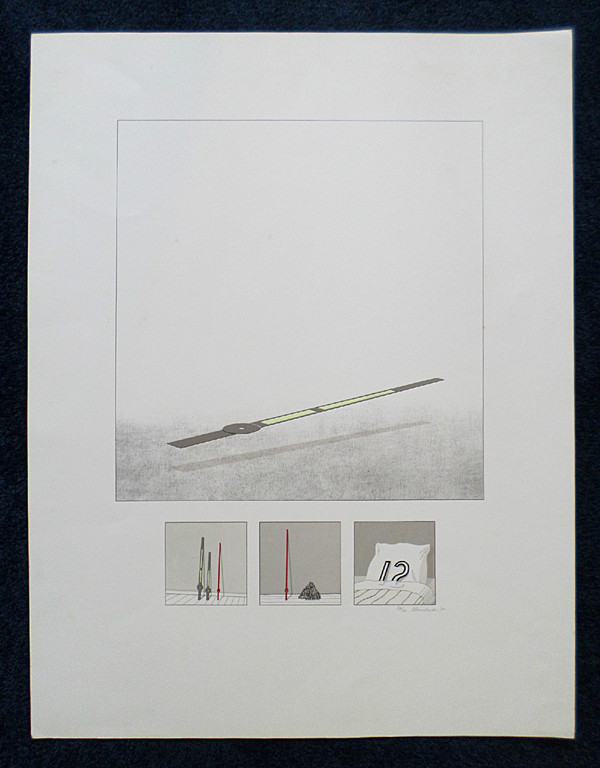 Jeroen Henneman - Compositie met klokwijzers, zeefdruk + offset kopen? Bied vanaf 60!