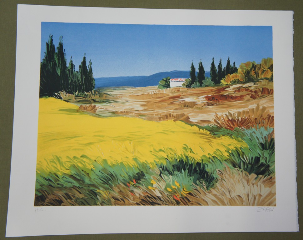 Lithografie - Zarou, Landschap kopen? Bied vanaf 25!