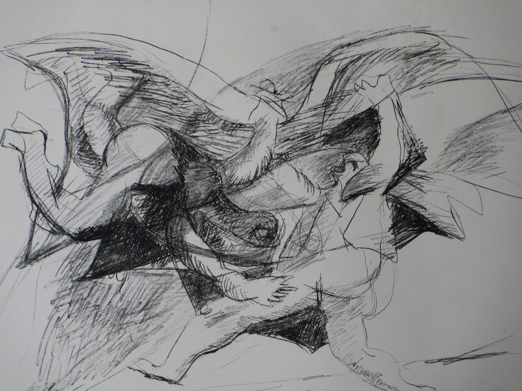 Friso ten Holt, Gevleugelde worsteling, Litho 1953 kopen? Bied vanaf 75!