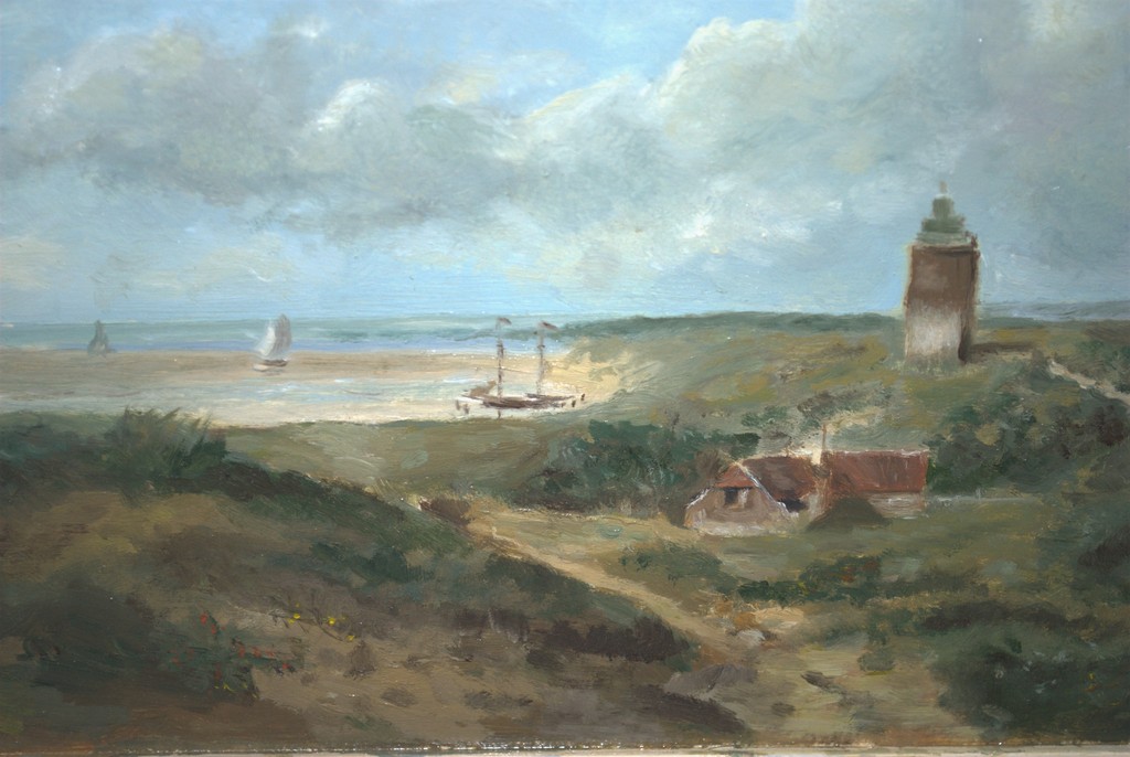 Hollands kustgezicht, gesigneerd olieverf op paneel, kunsthandel Pieter Breughel kopen? Bied vanaf 1!