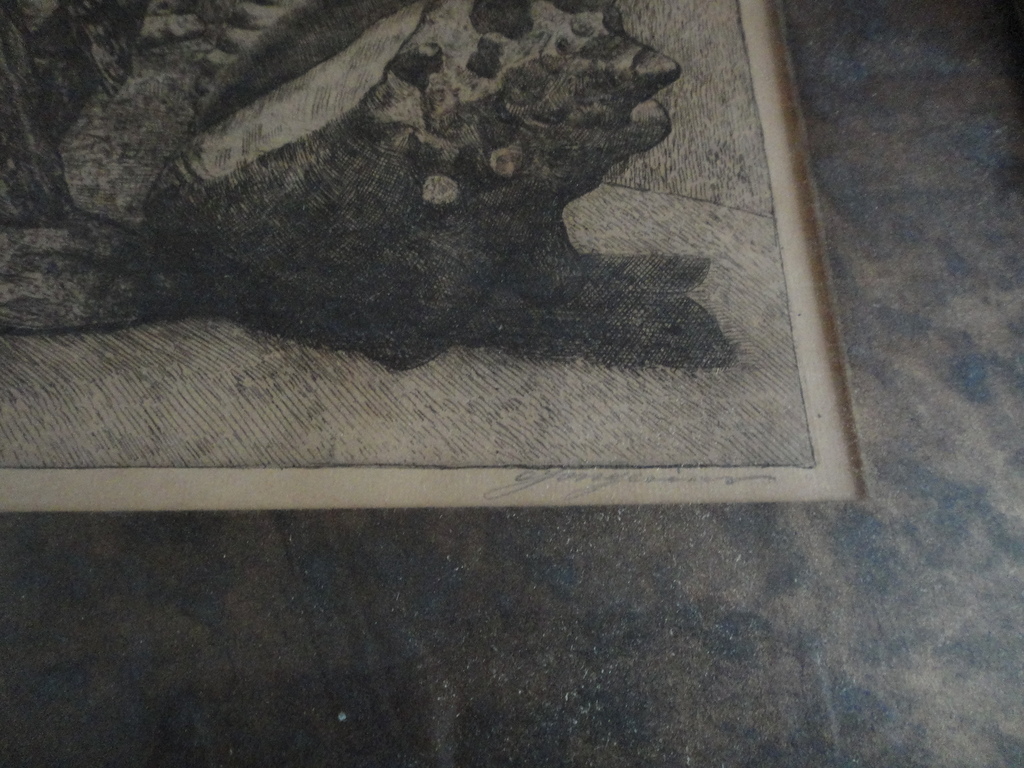 Hollandse school, gesigneerd Jongerius, ets, stilleven met specht kopen? Bied vanaf 1!