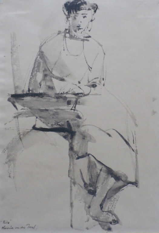 Theresia van der Pant, tekening: gemengde techniek, handgesigneerd verkocht voor € 275!
