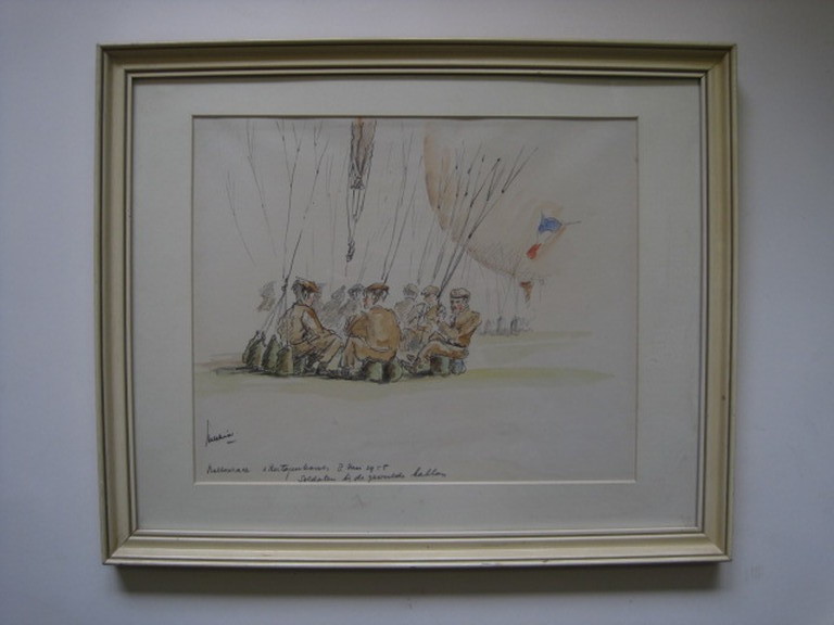 oude pasteltekening "Balonrace 's Hertogenbosch 8 mei 1955"onduidelijk gesigneer kopen? Bied vanaf 1!