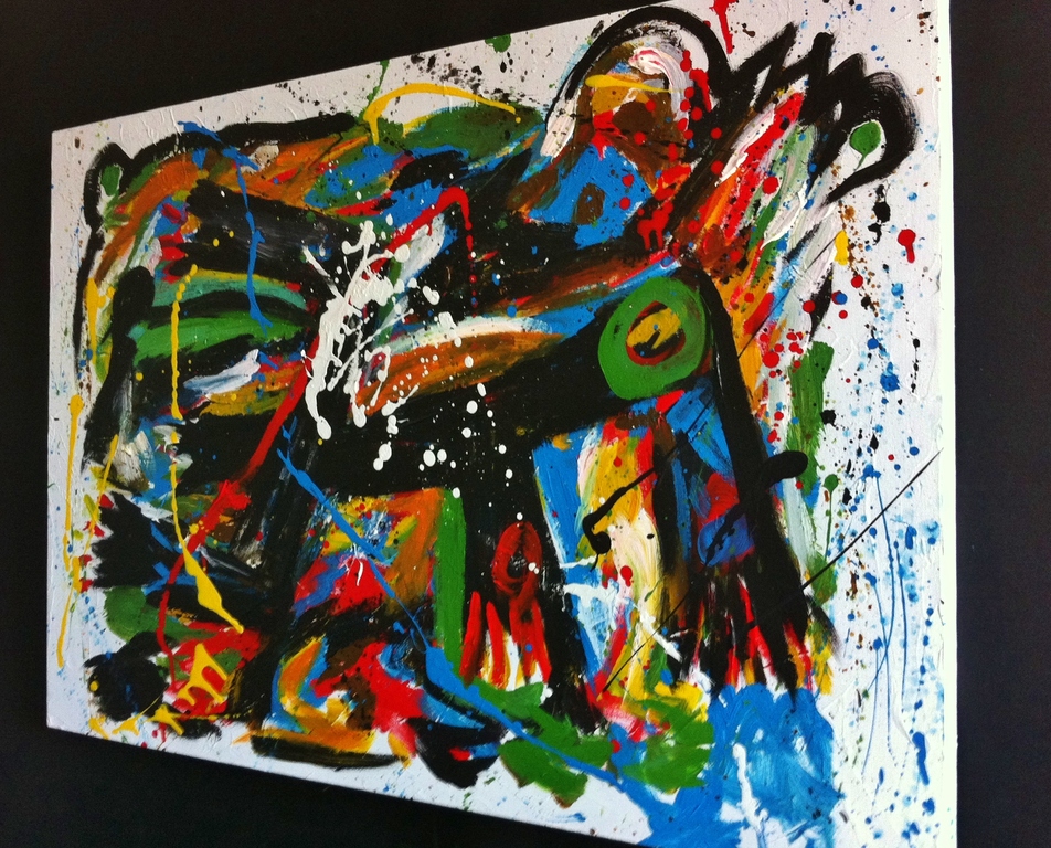 "The lion sleeps tonight.."John Foppen- olie/acrylv.- 3D canvas- Gesign.- Unica. kopen? Bied vanaf 179!