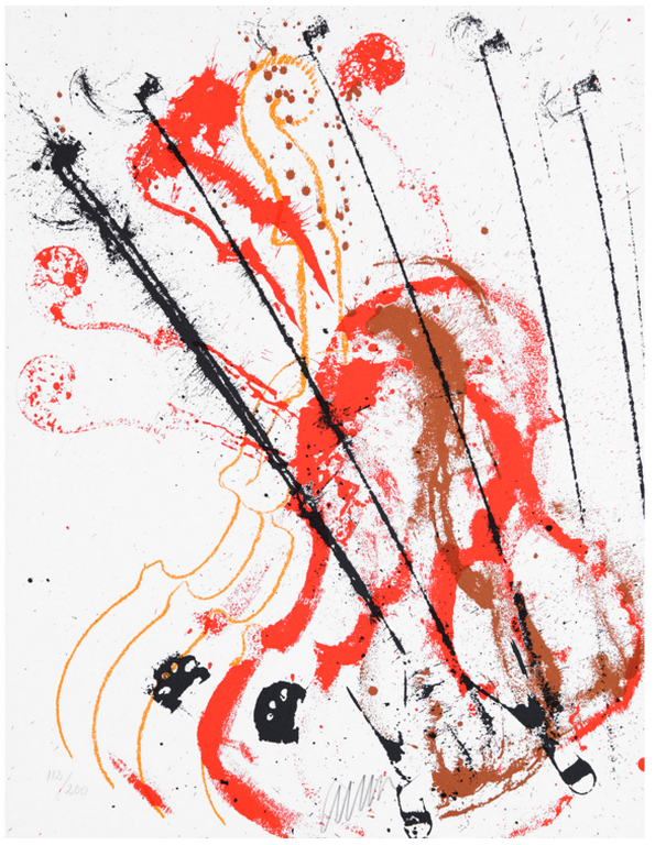 Arman: Zeefdruk, Accords a cordes III verkocht voor € 150!