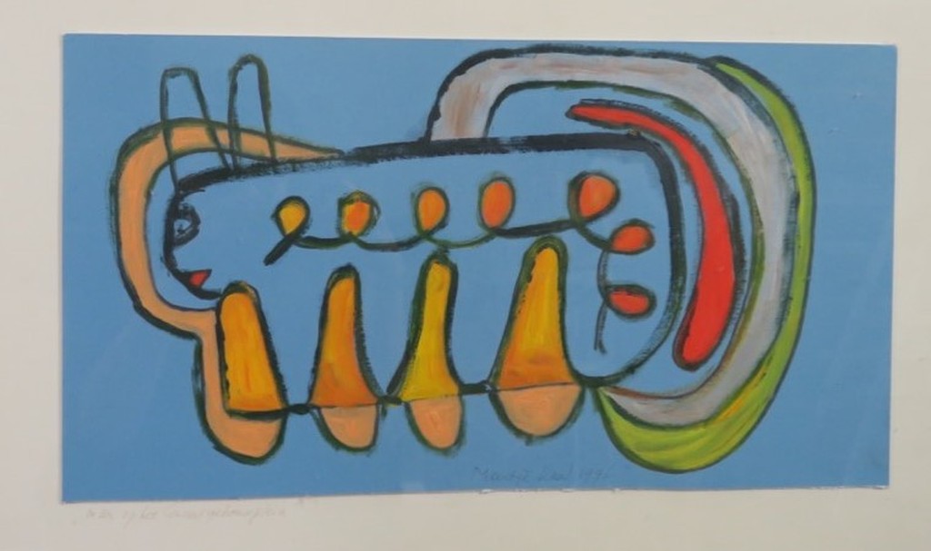 Meertje Kaal: Acryl op papier, Mier op het Concertgebouwplein - Ingelijst kopen? Bied vanaf 1!