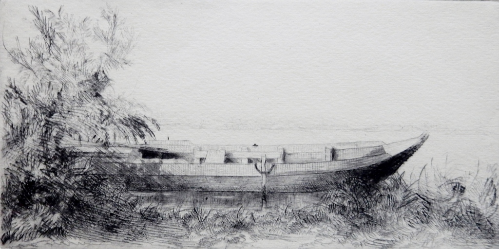 Gerrit de Jong (1905-1978) - ets Bootje op meer kopen? Bied vanaf 1!