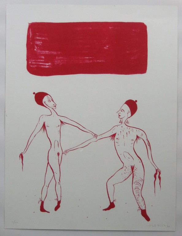 Henk Visch: Litho, Twee figuren - Ingelijst kopen? Bied vanaf 70!