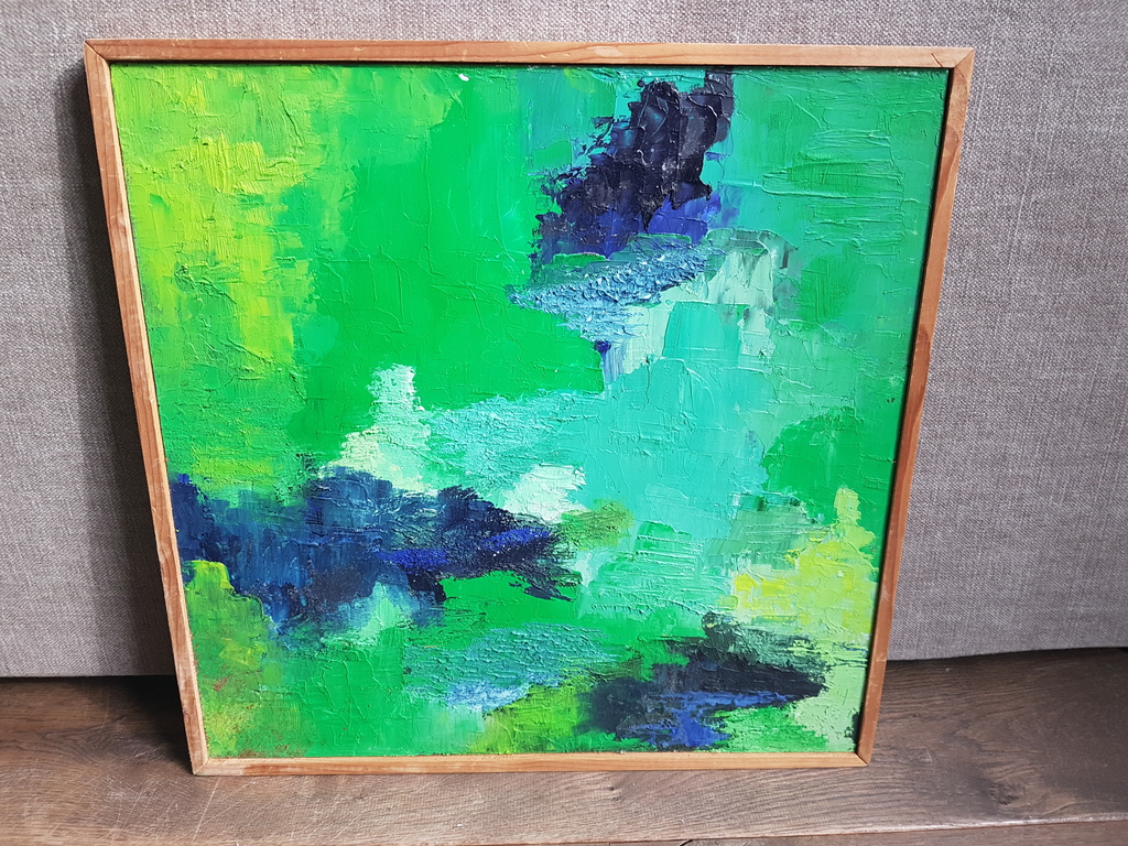 2 X schilderij, abstract tweeluik, olieverf op board kopen? Bied vanaf 1!