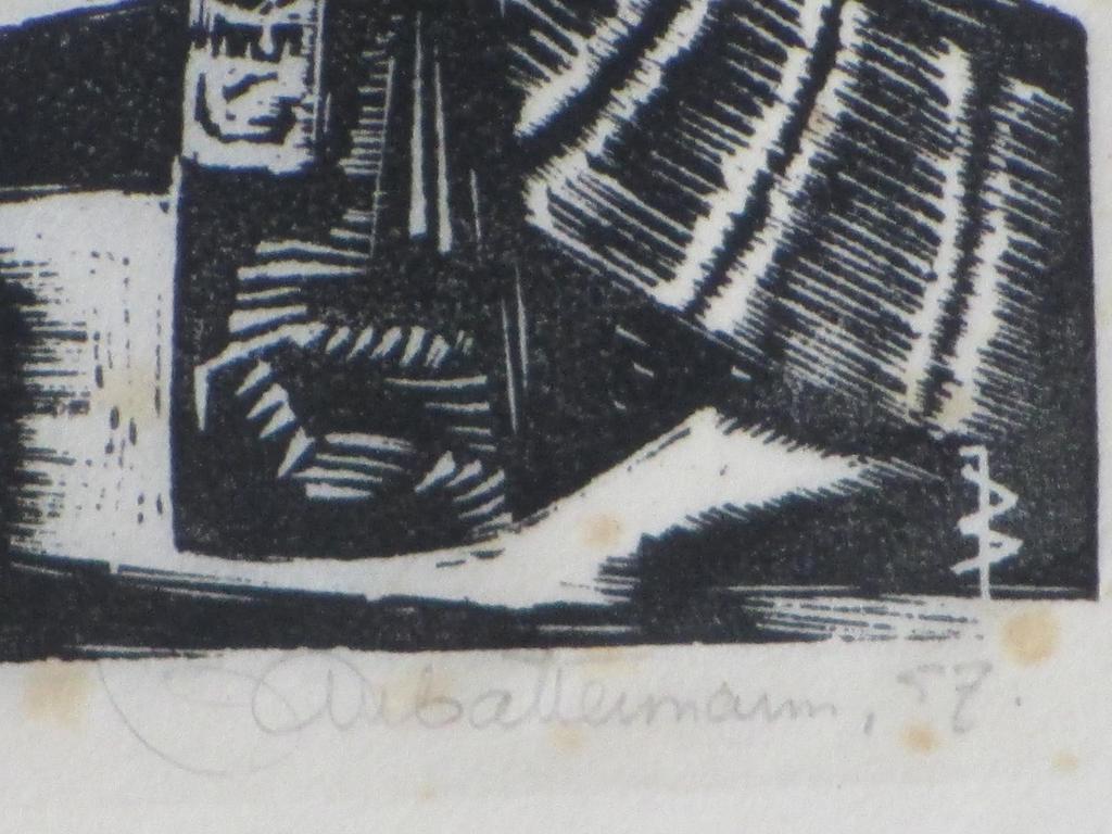 Jan Battermann, Echtpaar, Linogravure-handdruk kopen? Bied vanaf 35!