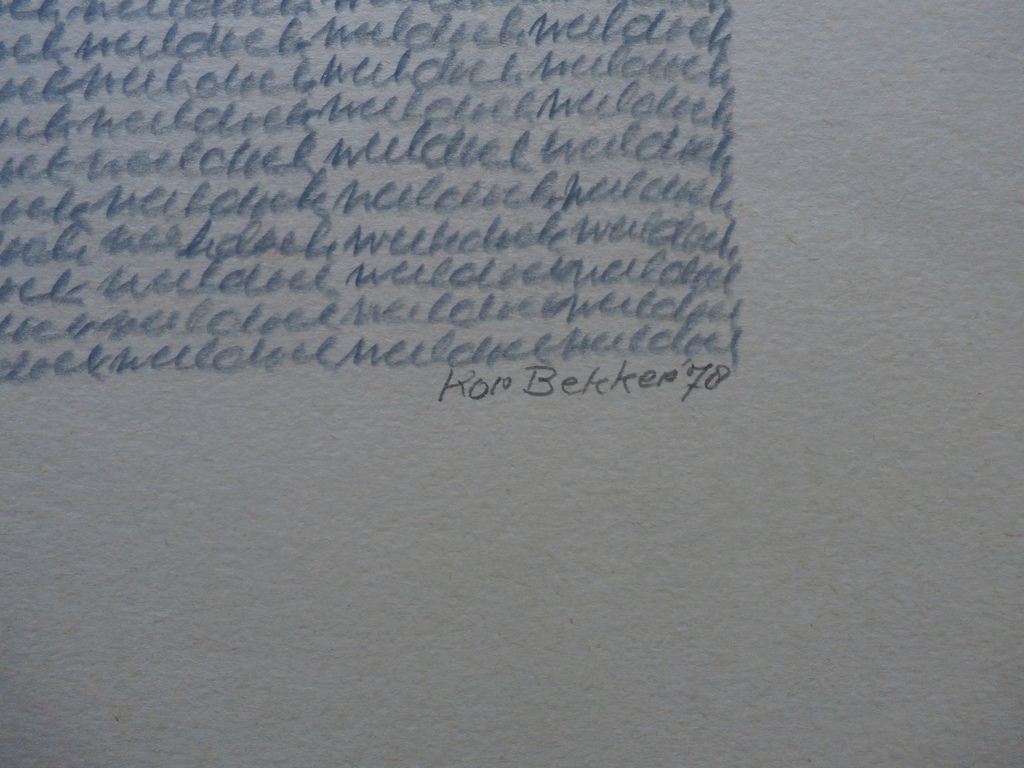 Kor Bekker - potloodtekening: werkdoek - 1978 kopen? Bied vanaf 45!