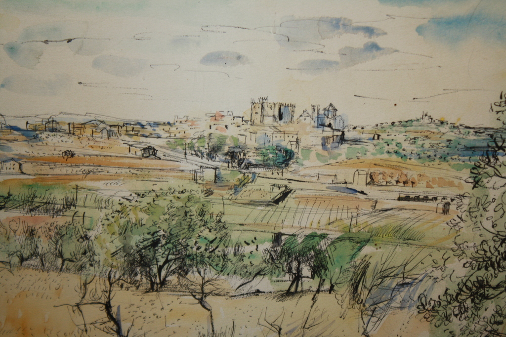 JONKVROUW VAN BRANDELER - TEKENING STADSGEZICHT SPANJE kopen? Bied vanaf 80!