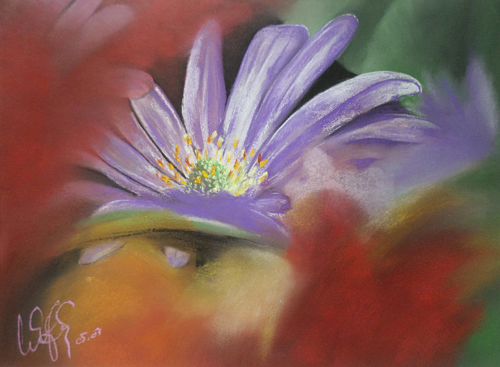 Bloem, pastel (prachtig ingelijst) kopen? Bied vanaf 50!