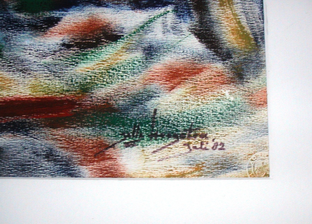 Jelle Hoogstra 1924-2003  -  Olieverf op papier  -  Abstract kopen? Bied vanaf 20!