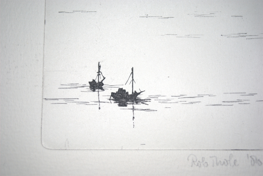 Bootjes op een meer - ets - 1980 kopen? Bied vanaf 10!