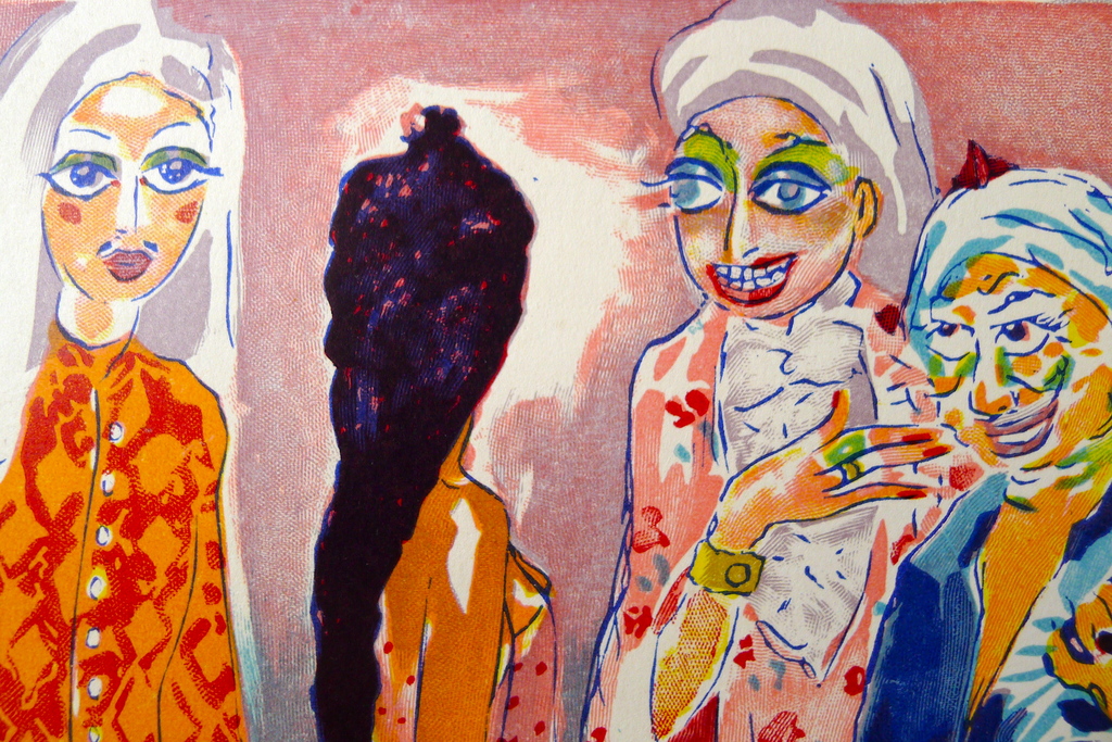 Kees van Dongen niet 1,niet 2 maar 3 houtgravures met het thema vrouw,1001 nacht verkocht voor € 60!