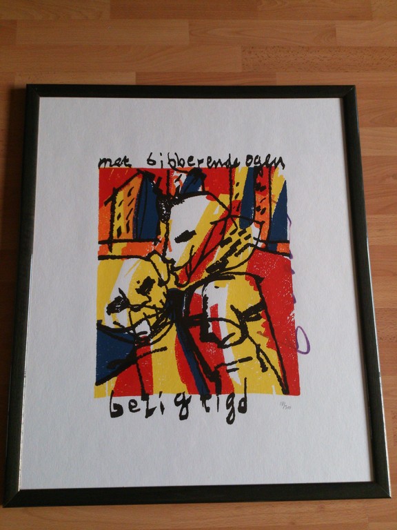 Herman Brood, zeefdruk, 'Met bibberende ogen bezigtigd' kopen? Bied vanaf 150!