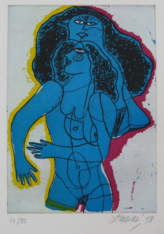 Corneille: Ets en Aquatint, Z.T. naakten blauw verkocht voor € 115!
