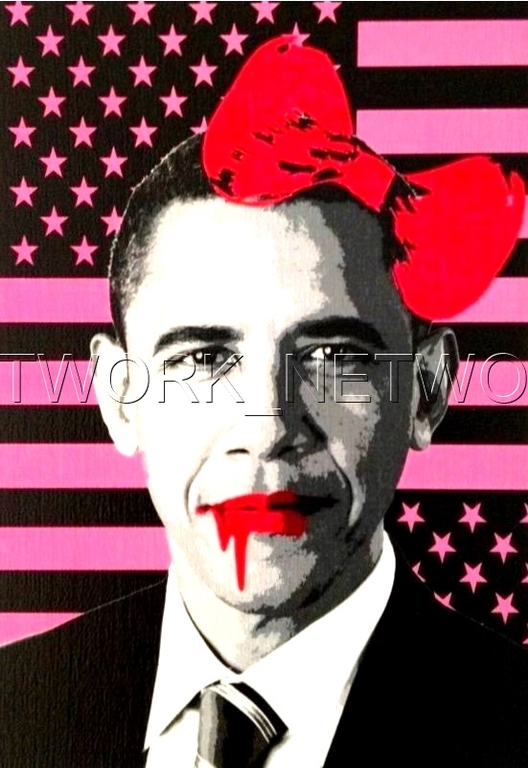 Large Print Painting "Obama Pink" Signed Numbered A/P or 1 to 100 with COA kopen? Bied vanaf 1!