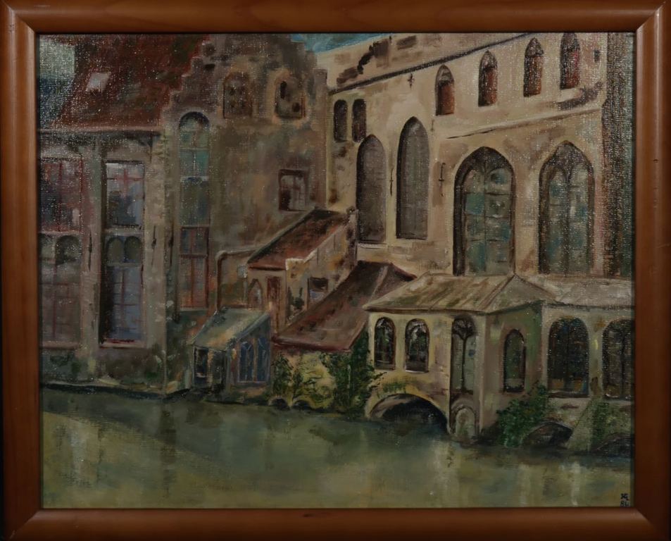 Herman Lievers: Olieverf, Brugge Lhopital Saent Jean  - Ingelijst kopen? Bied vanaf 1!