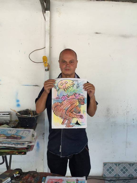 Peter Klashorst - tekening - Mijn rug op kopen? Bied vanaf 1!