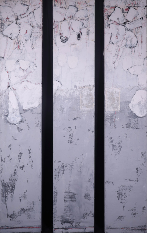 Antonio Poioumen: Drieluik, Acryl en collage op doek, Hoe liefelijk kopen? Bied vanaf 60!