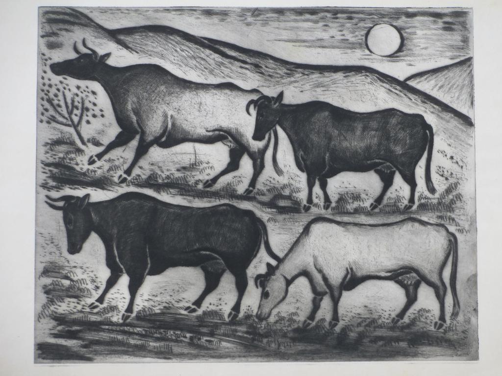 Jo Bezaan, La Camargue, Droge naald Ets kopen? Bied vanaf 90!