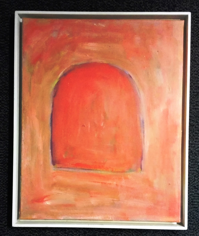 Annie Goddijn, Acryl op doek, Kasteeldeurtje verkocht voor € 50!