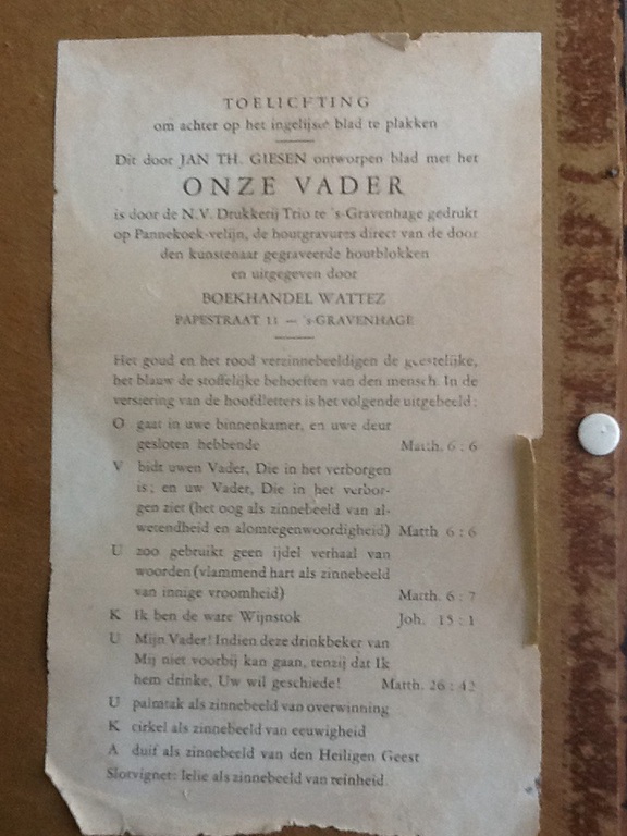 Jan Th. Giesen: houtgravure, 0nze vader kopen? Bied vanaf 1!