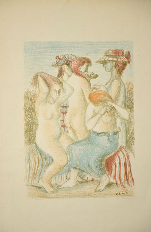 Kees Andrea, litho. De baadsters verkocht voor € 40!