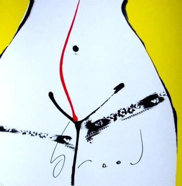 HERMAN BROOD, grote gelimiteerde en handgesigneerde zeefdruk 'Hips Geel' verkocht voor € 90!